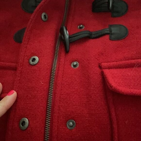 Gap Kids Girls Red Wool Dressy Hooded Toggle Closure Coat - Size XS - Picture 6 of 7
